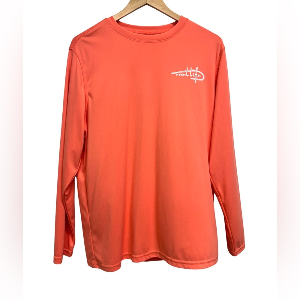Reel Life Orange Long Sleeve Shirt Size Medium